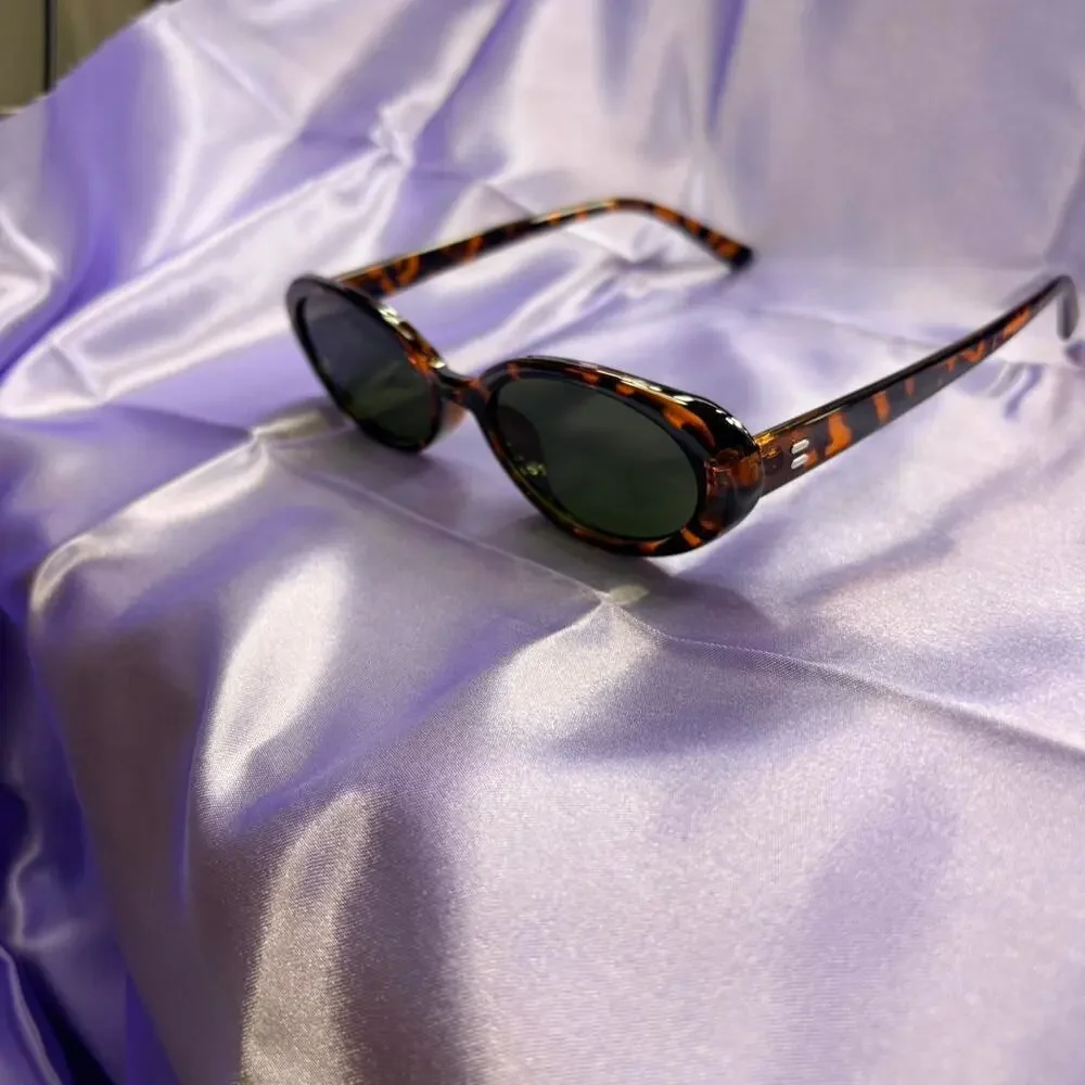 Euro summer tortoise oval sunglasses y2k 90s
